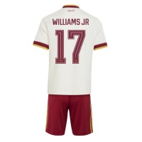 Stroje piłkarskie Hiszpania Nico Williams #17 Koszulka Wyjazdowej dla dzieci MŚ 2026 Krótki Rękaw (+ szorty)